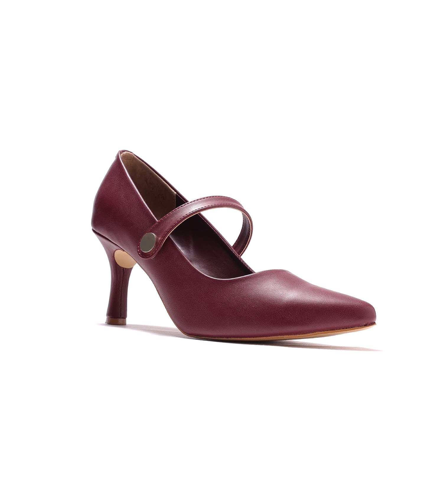Women's Black Mary Jane Heels – Classic Round Toe Strap Pumps for Formal, Office & Evening Wea-image-11