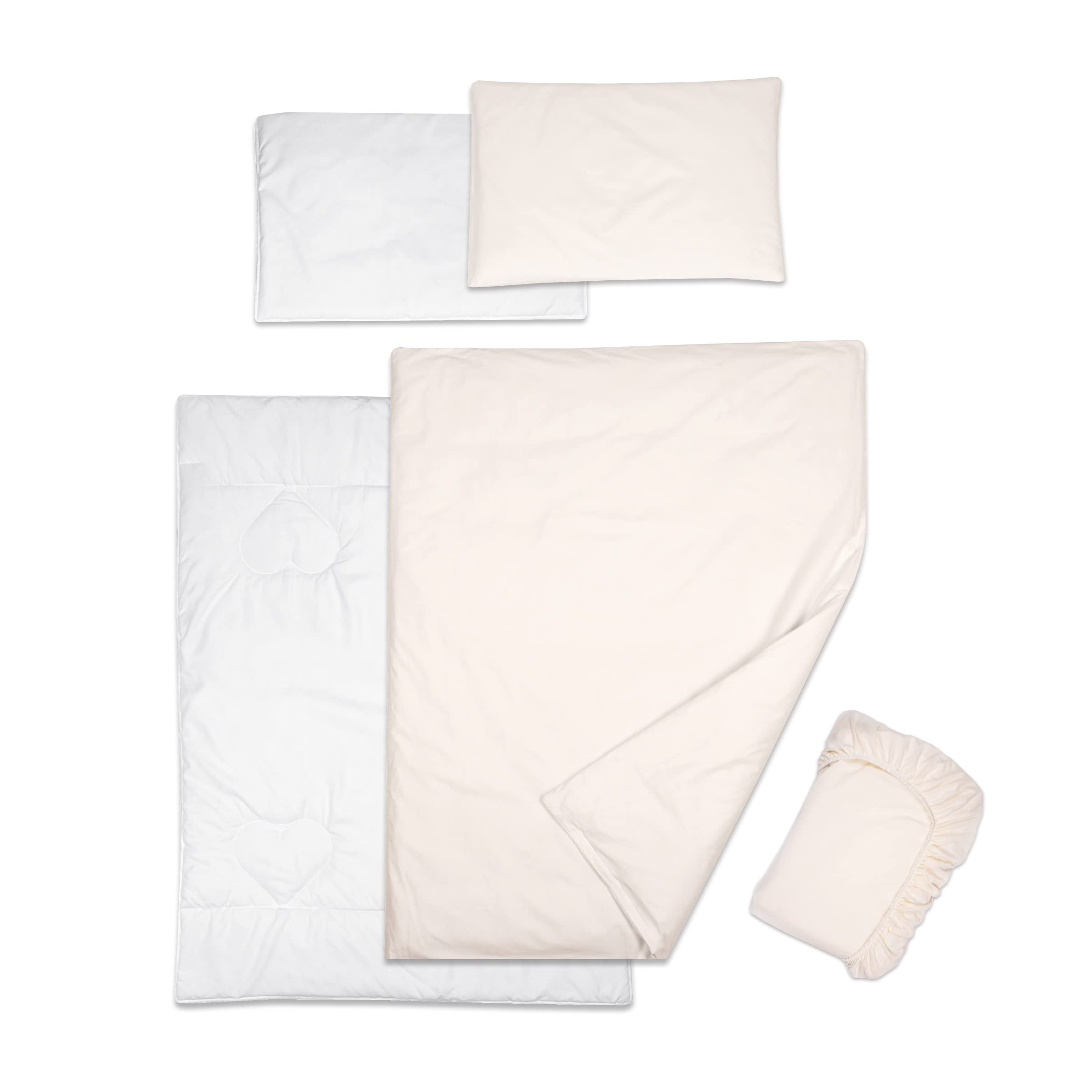 Baby Comfort 5 Piece Toddler Bedding Duvet Pillow with Covers & Jersey Sheet fits 90x40cm Crib 12M+ (Cream) — view 20