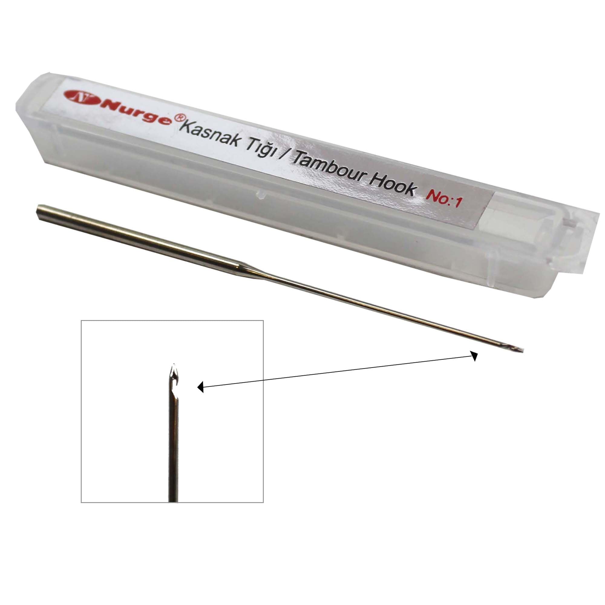 Nurge Tambour Hook Spare Needles for Bead Embroidery Chain Stitch Beading No.1~0.70mm