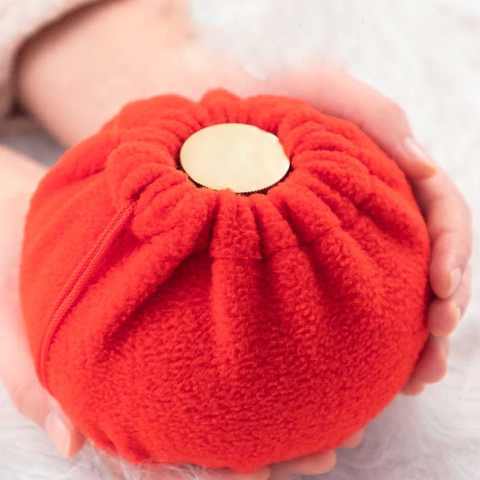 Miedziany termofor, termofor z pokrowcem na talię, z pokrowcem, worek na gorącą wodę z pluszowym pokrowcem na talię, na skurcze menstruacyjne, ulga, szyja, ramiona, plecy, nogi, zapewnia maksymal
