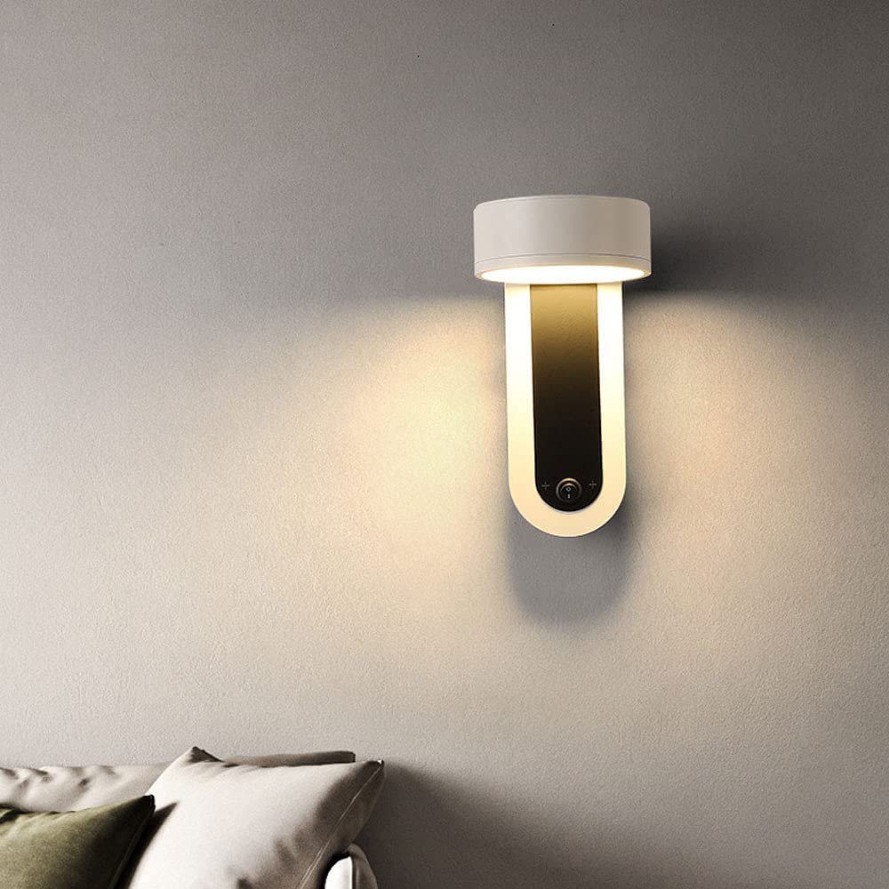 Wandleuchte, Led Schwarze Wandleuchte Verstellbare Nachts Leselampe, Modern Indoor Hootwired Wahn Schneller Beleuchtungt Schalter, Usb-Ladeöffnung, Kopfteillampen Für Schlafzimmer/3 Color Mode