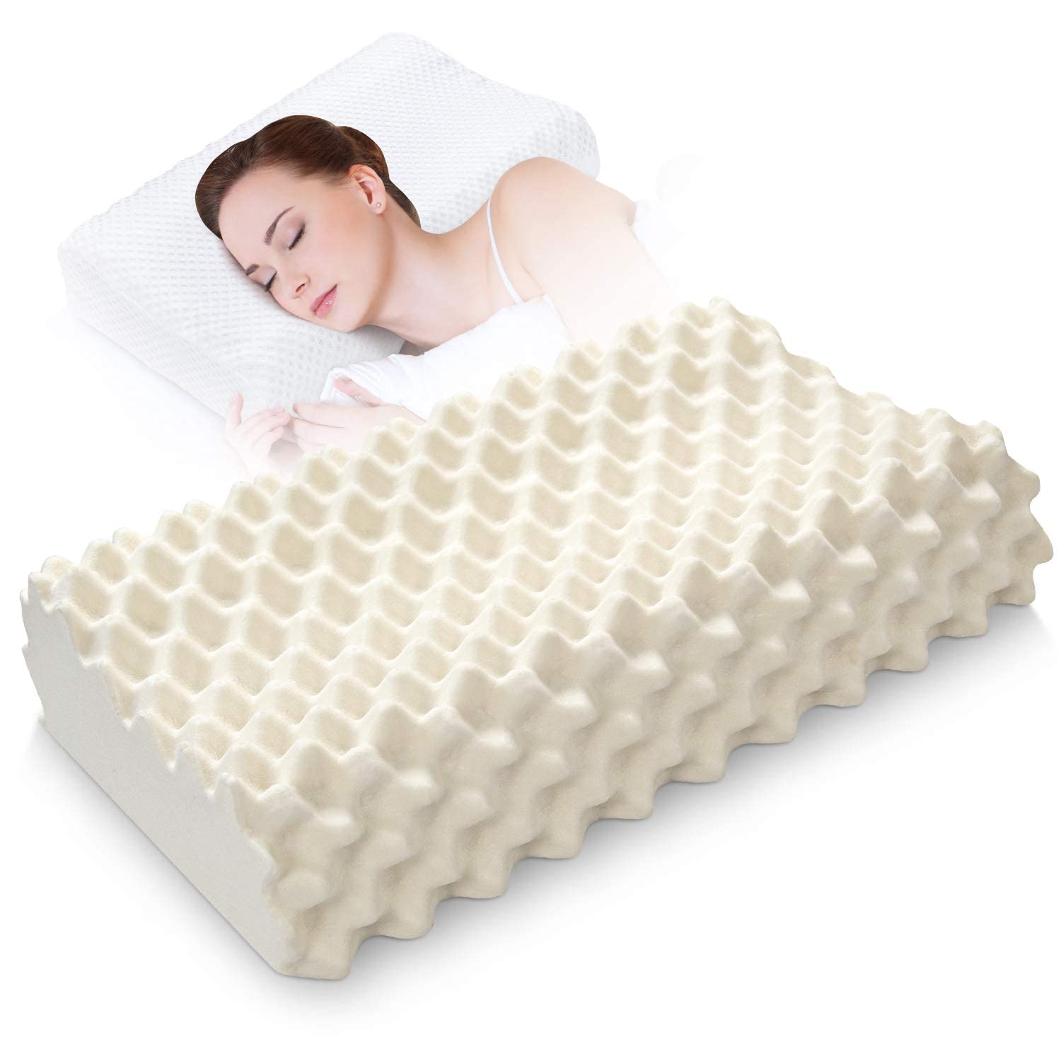 Oreiller Mémoire De Forme Soutien Cervical – Taille 30x10 Cm, Blanc, En Fibre Polyester – Pour Dos, Cou, Nuque, Sommeil Réparateur