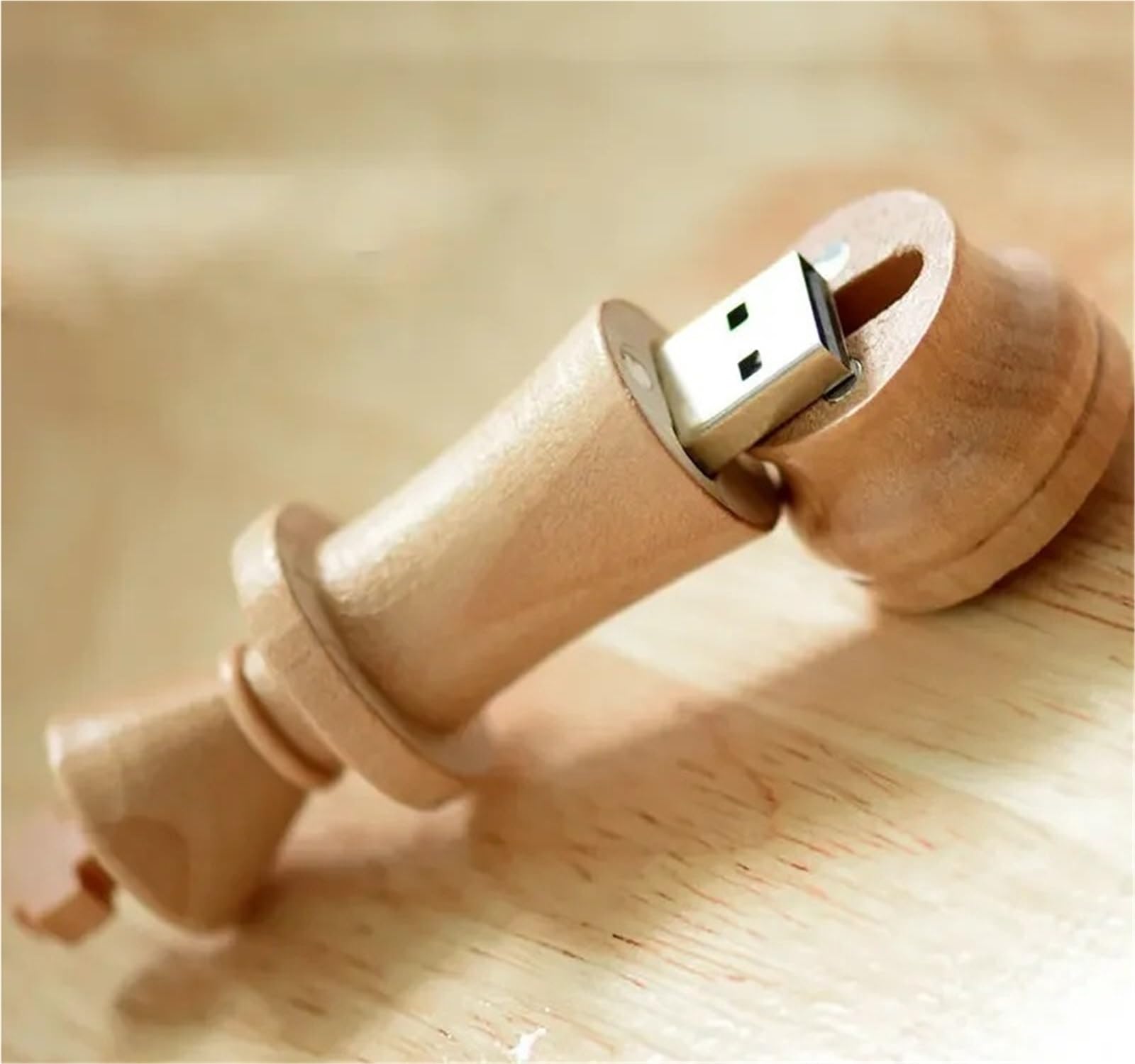 Wooden International Chess - Memoria USB de 128 GB, capacidad real, 64 GB, Pendrive 32 GB, disco U inastillable, 16 GB (32 GB, M)