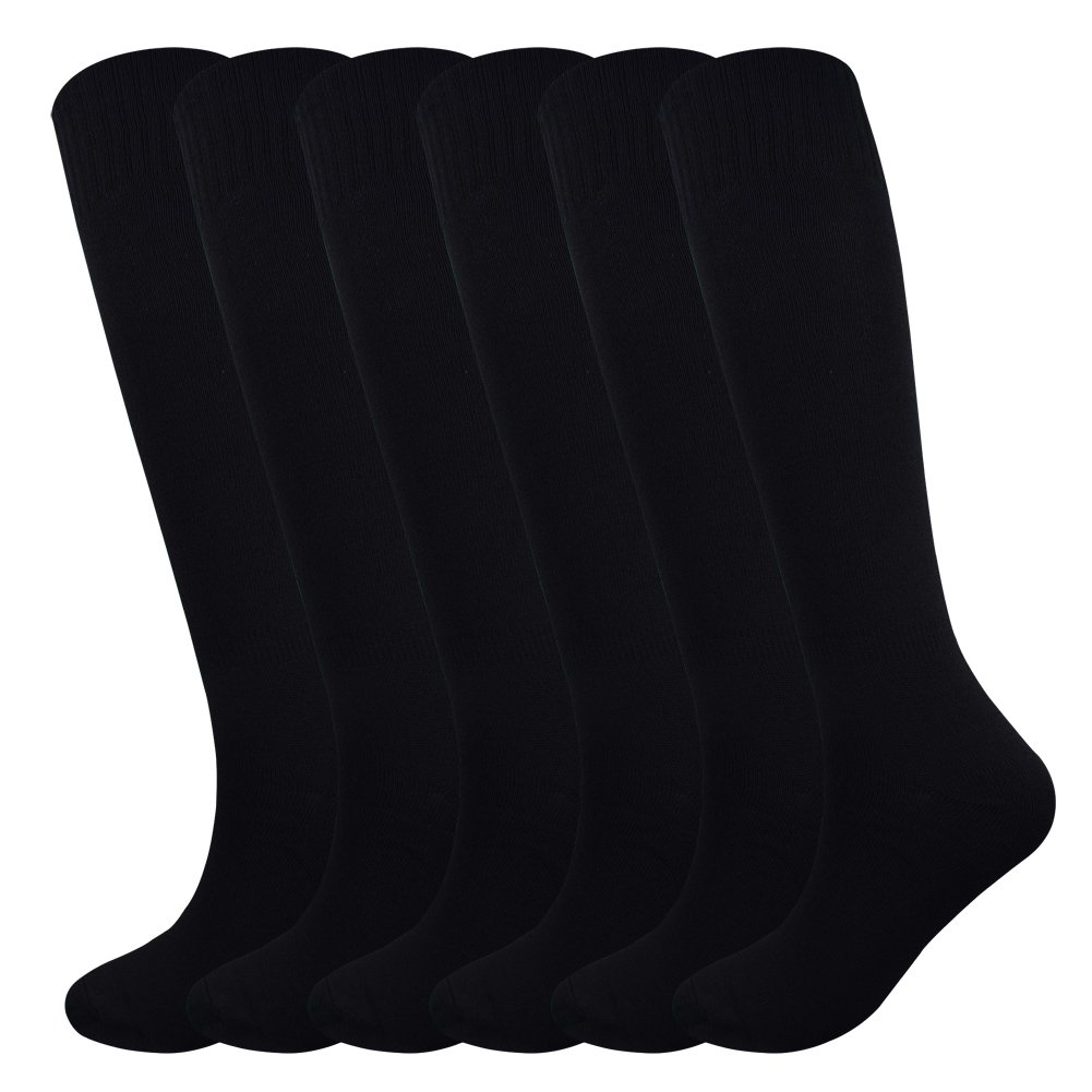Fitliva Knee High Long Sports Socks Unisex Multicolor 3/6/12 Pairs