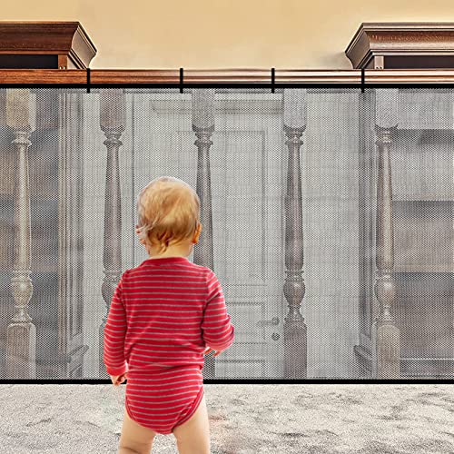 filet escalier,Filet de sécurité pour enfant,Balustrade Escalier Filet,Filet de protection pour balcon,Bébé Balcon Filet de sécurité,filet de rail de sécurité pour enfants (le noir)