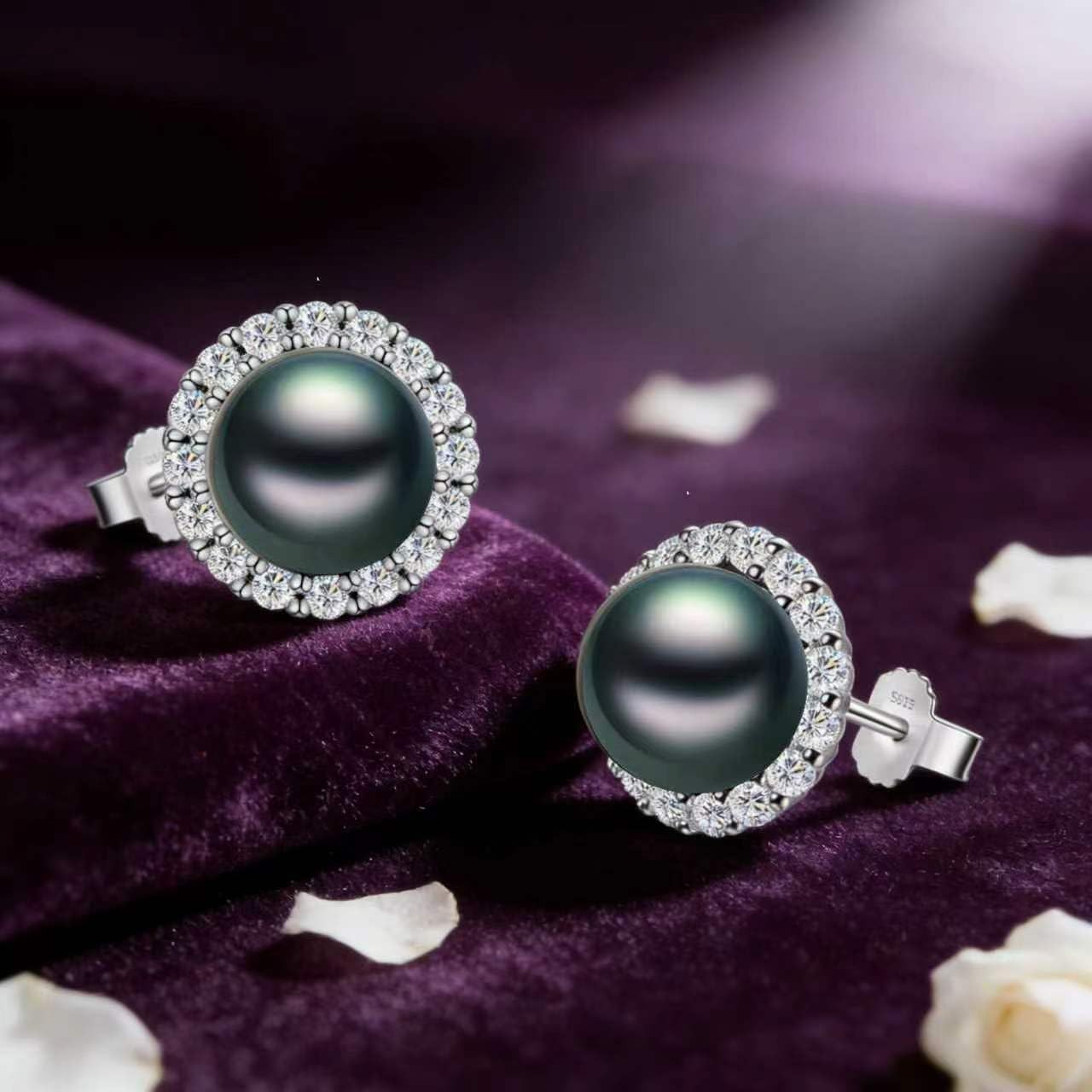 Gift for Wife Women Tahitian Black Pearl Earrings Anniversary g Valentines Christmas Mothers Day birthday Wedding Gift for Wife Women Mom Girlfriend Friends Daughter
