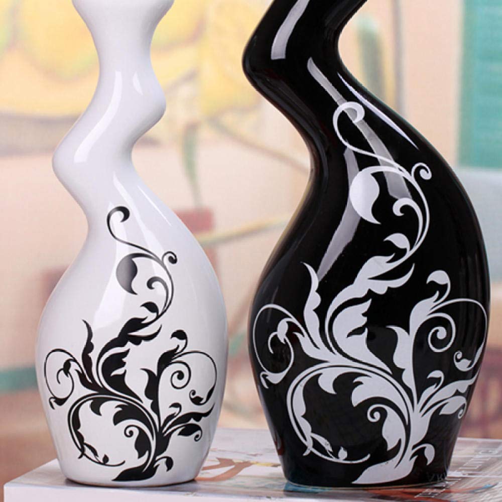 Statuetka figurka rzeźba do domu ozdoba biuro półka na książki Deco ceramiczny wazon nowy dom dekoracja nowoczesna dekoracja domu abstrakcyjny wazon czarno-biały wazon