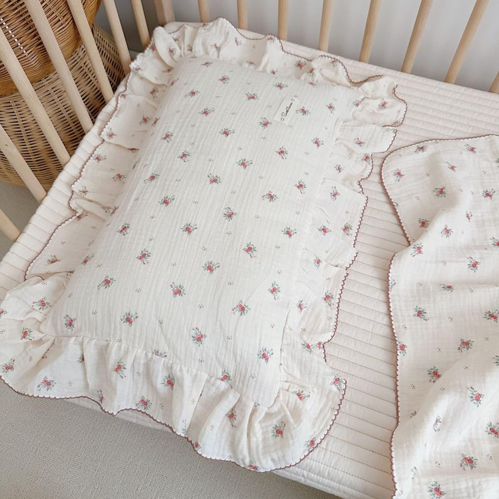 Children's 100% Cotton Cushion Cover - Breathable Baby Pillowcase with Cute Design for Children's Room, Nursery & Safe Sleep (30 x 50 cm) (Berry) - Image 2