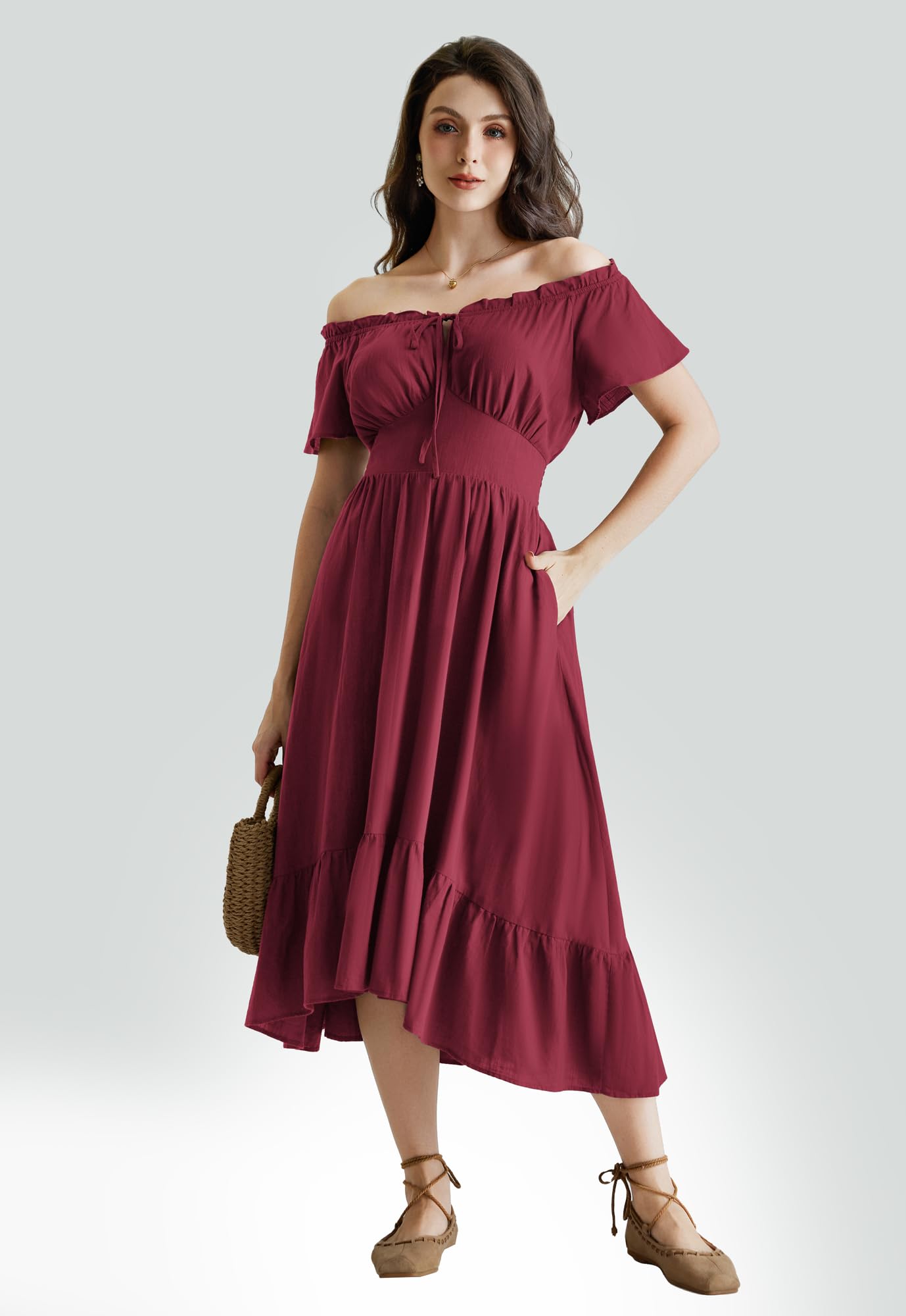 Scarlet Darkness Abito rinascimentale da donna con spalle scoperte e abiti western