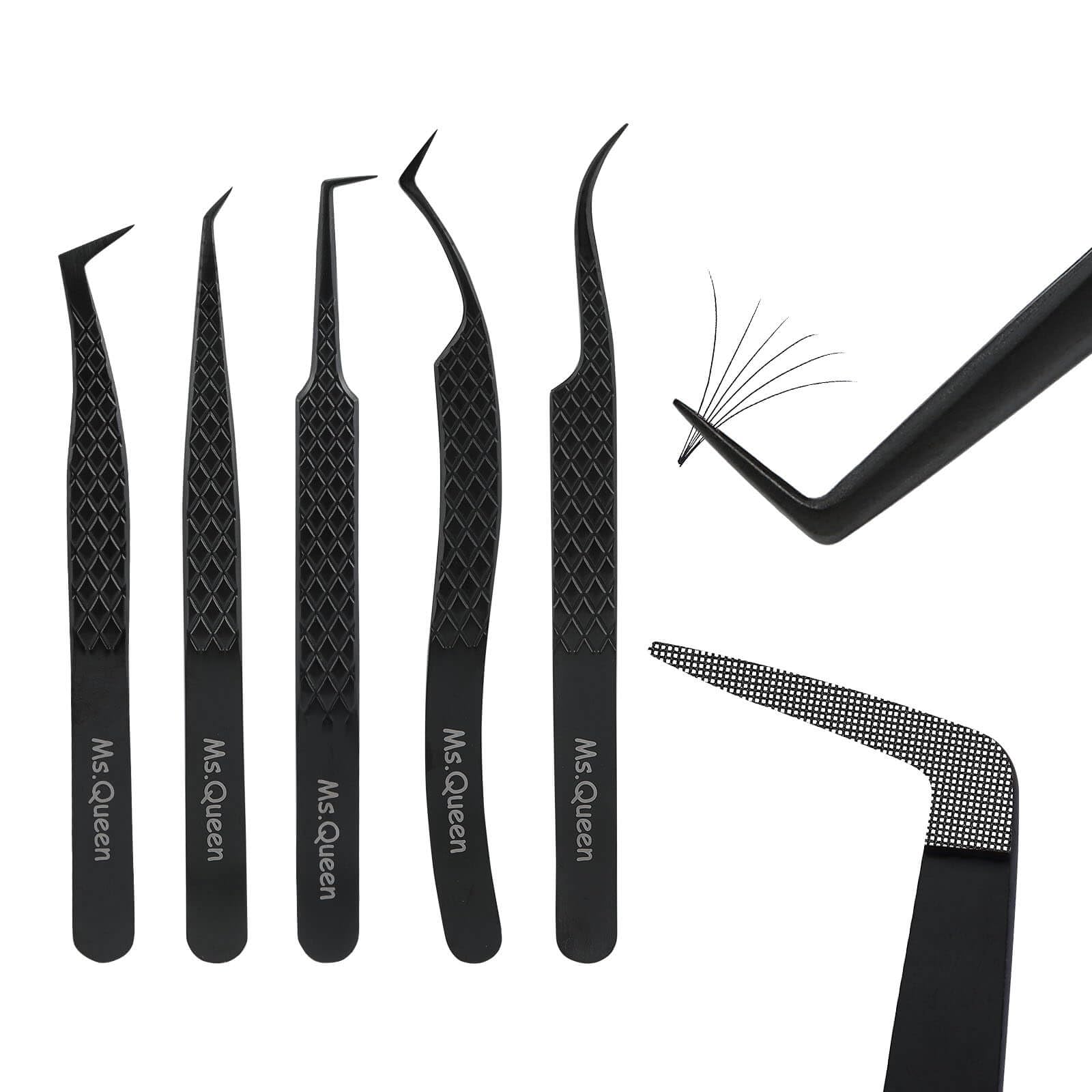 Ms.Queen Fiber Tip Tweezers Set