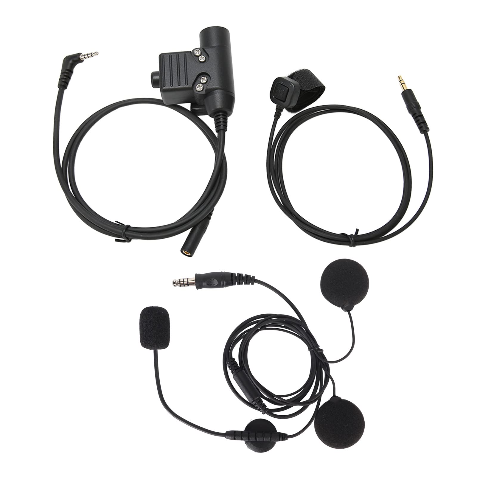 PTT Adapter MIC Zestaw Push to Talk Adapter słuchawkowy dla 2 -Way Radio Motorcycles Snowmobiles Premium ABS Plastikowe U94 PTT Kabel 90cm
