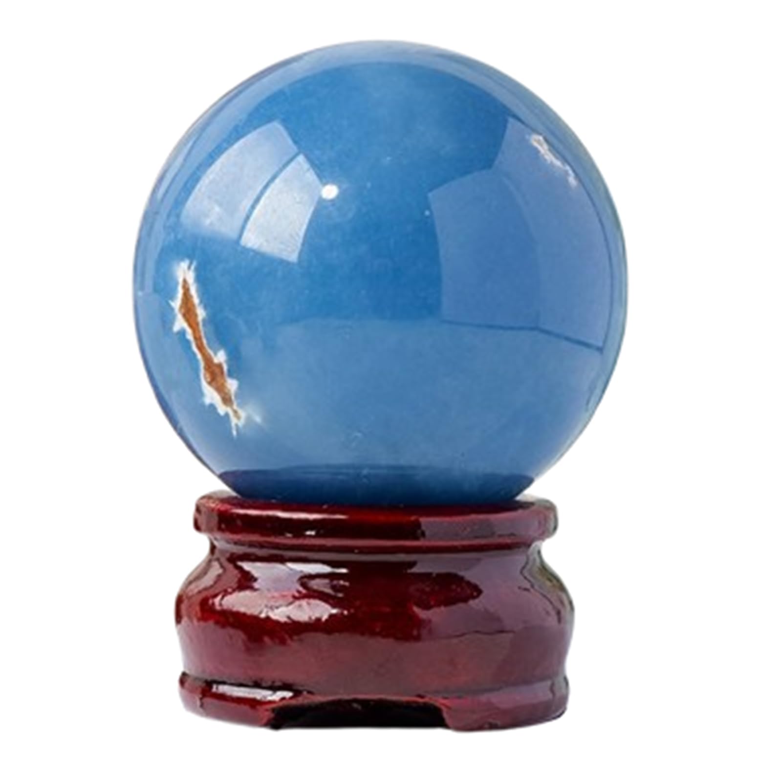 ICXLPMC Blue Angel Crystal Ball with Stand Stones Gemstone Quartz Divination Sphere Feng Shui Crafts Household Desktop Decoration,50~55mm