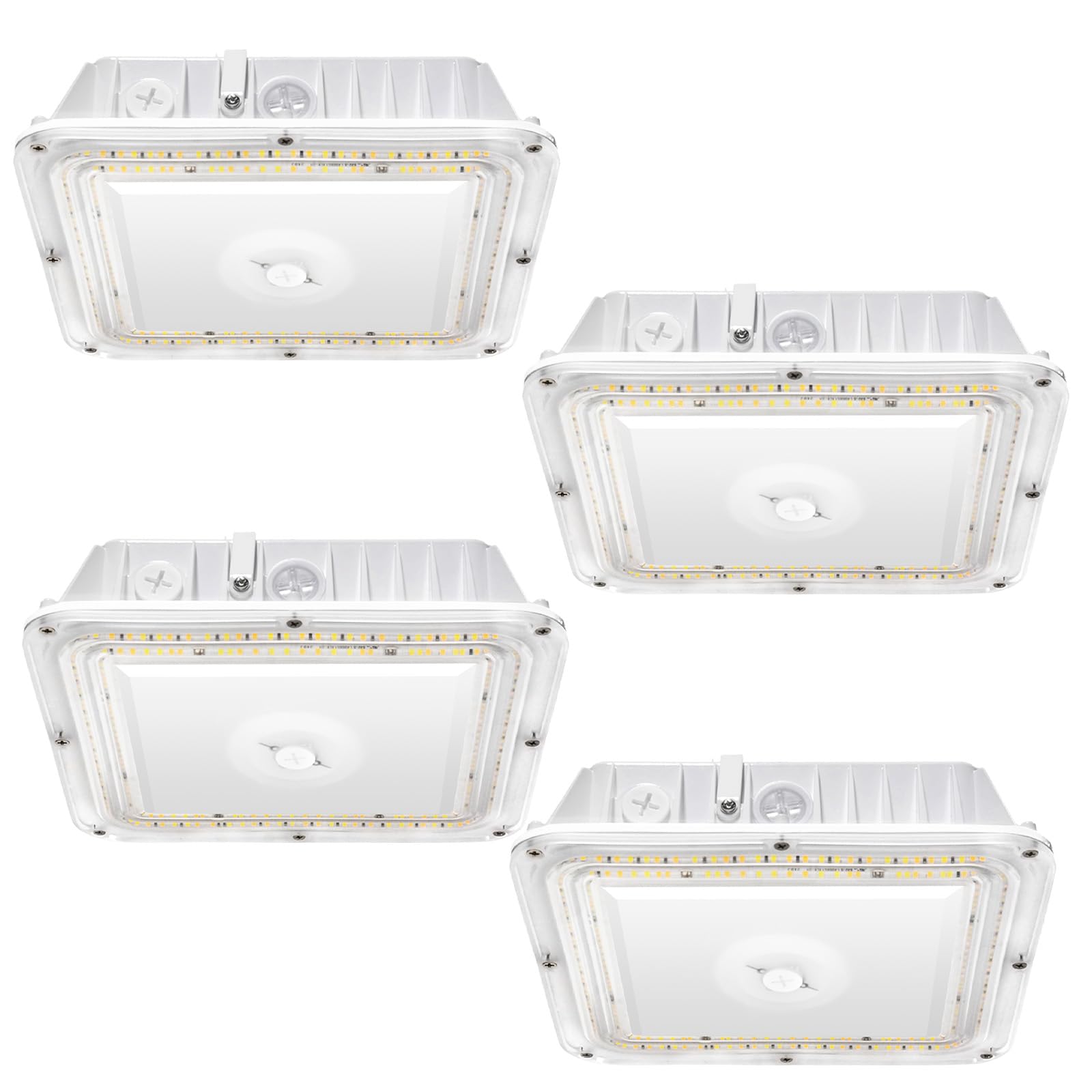 New Sight Lighting LED Canopy Light 11200lm, Selectable Wattage(80/70/60w) and CCT(5000/4000/3000k), AC100-277V 0-10V Dimmable, IP65 Waterproof, Canopy Light for Gas Station, Carport, UL Listed, 4PK