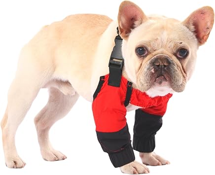 PetWarm Dog Front Leg Sleeves, Waterproof, Recovery Elbow and Knee Protector, All Season Dog Leg Sleeve for Medium Dogs, Post Surgery Protection, Red, M