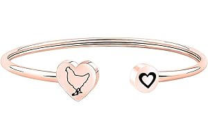 Chicken Charm Chicken Gifts Bird Cuff Bracelet- Makes a Great Giftfor Chicken Lovers