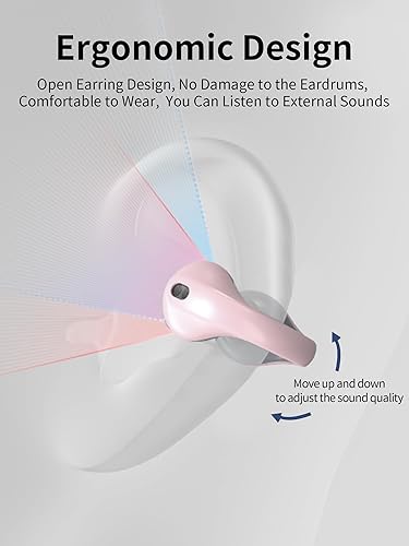 Miniatura 6 de Auriculares inalámbricos Bluetooth 5.3 con estuche de carga, micrófono integrado, auriculares de oreja abierta, auriculares inalámbricos con