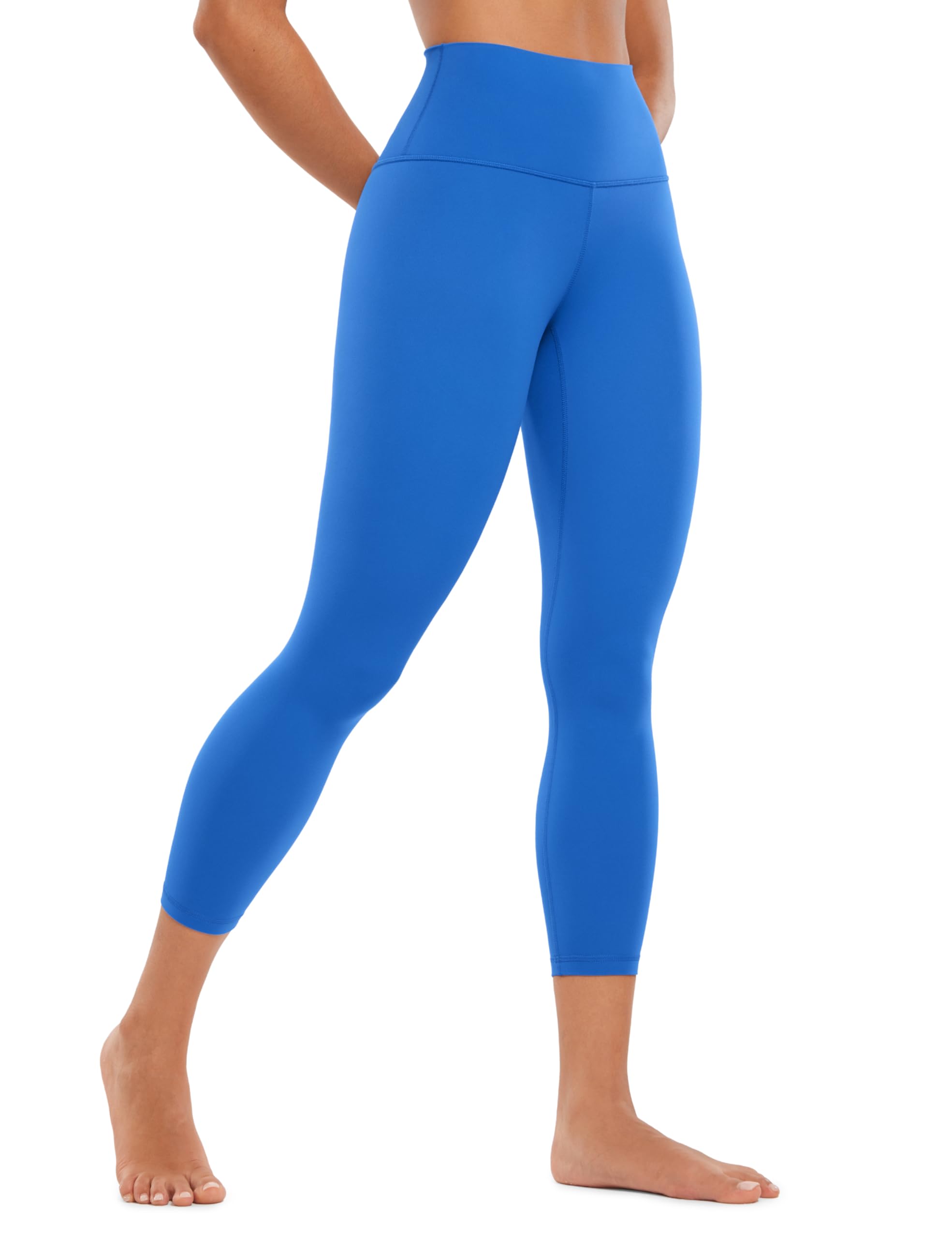 CRZ YOGA Butterluxe 23'' High Waisted Capri Workout Leggings for Women - Lounge Leggings Buttery Soft Yoga Pants Sparkle Blue 6