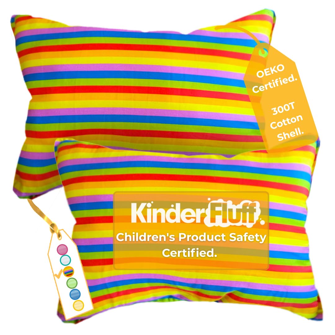 kinder Fluff Toddler Pillow 2X (No Pillowcase Needed) Kids Pillow, 4+