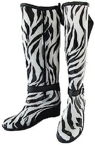 Amazon 自由が丘ange Passe レイン リボン ベルト ロングブーツm 22 5cm ｾﾞﾌﾞﾗ 柄 縞馬 アンジュパッセ Ange Passe レインシューズ