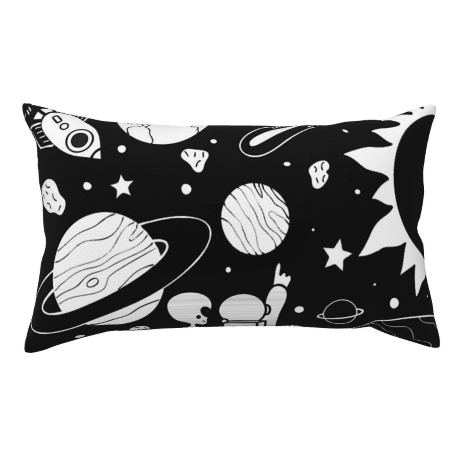 WSHFFILO Astronaut And Alien printed Pillow Case 20x36in Corduroy Throw Pillow Cover