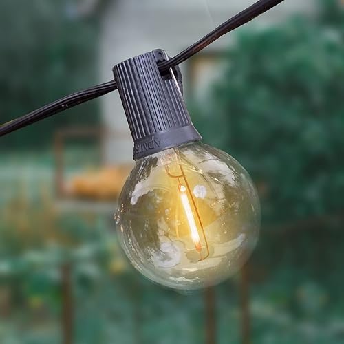 Miniatura 6 de MEIDAODUO Guirnalda de luces LED G40 impermeables para exteriores, 300 pies, con 155 bombillas de plástico inastillables, luces de patio para