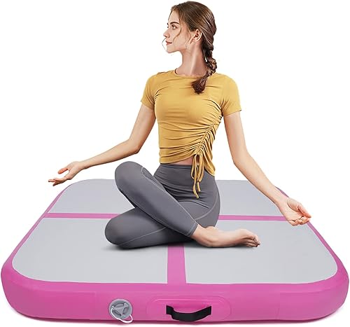 Miniatura 9 de Inflatable Gymnastics Mat Air Tumbling Mat Gymnastics Tumble Track Square 3.947.87 In Thickness Air Mats for Home UseTrainingCheerleadingWater Yoga