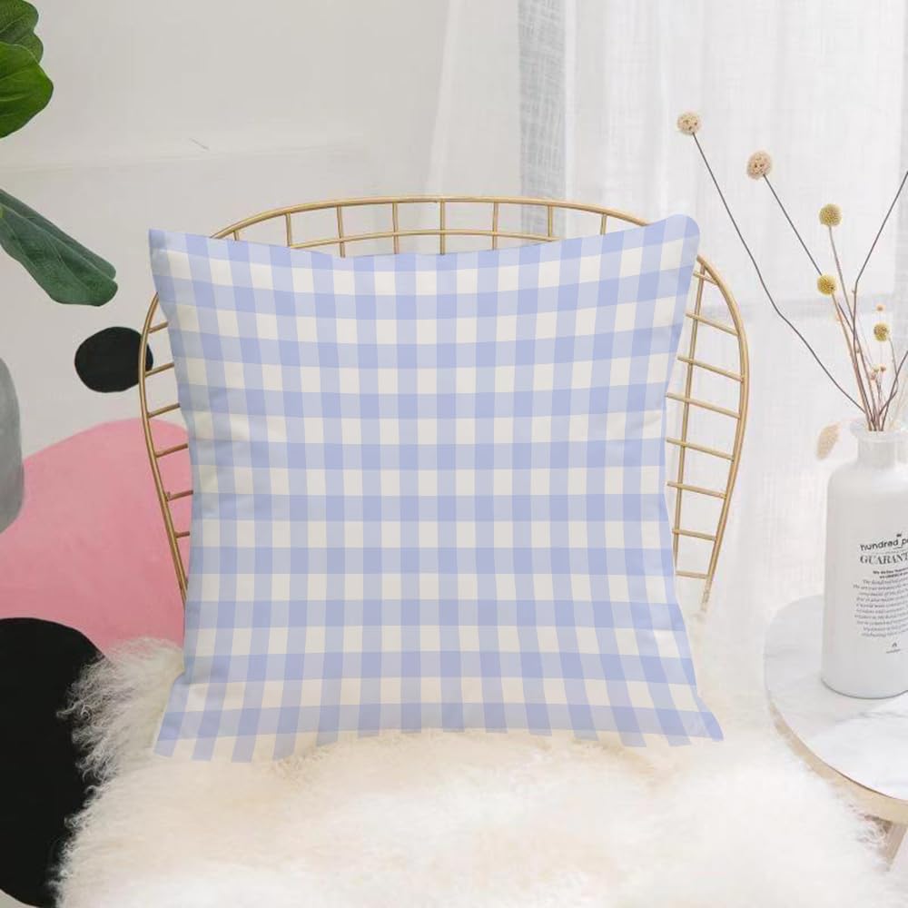 HYOSXW Cushion Cover,Throw Pillow Case Home Decorative for Living Room Bedroom Sofa Chair 16X16 Inch,Purple gingham fabric square checkered seamless pattern texture background,Pillowcase 40X40cm