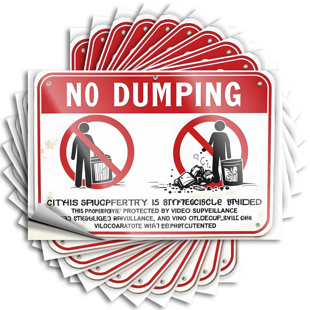Decals Helmet Reading No Dumping: Respect Our Trash Rules for Silicone - Boys Easy Peel Removable(8X12CM)