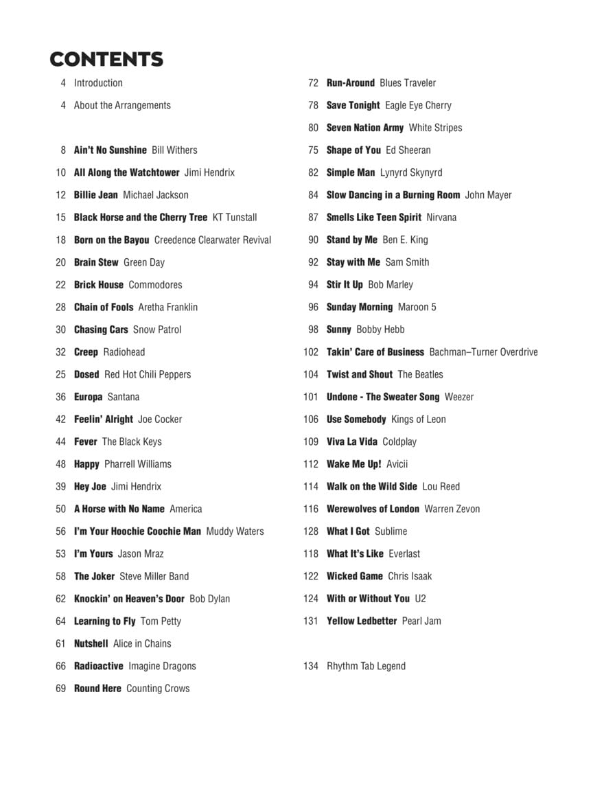 Looper Pedal Songbook: 50 Hits Arranged for Guitar With Riffs, Chords, Lyrics & More