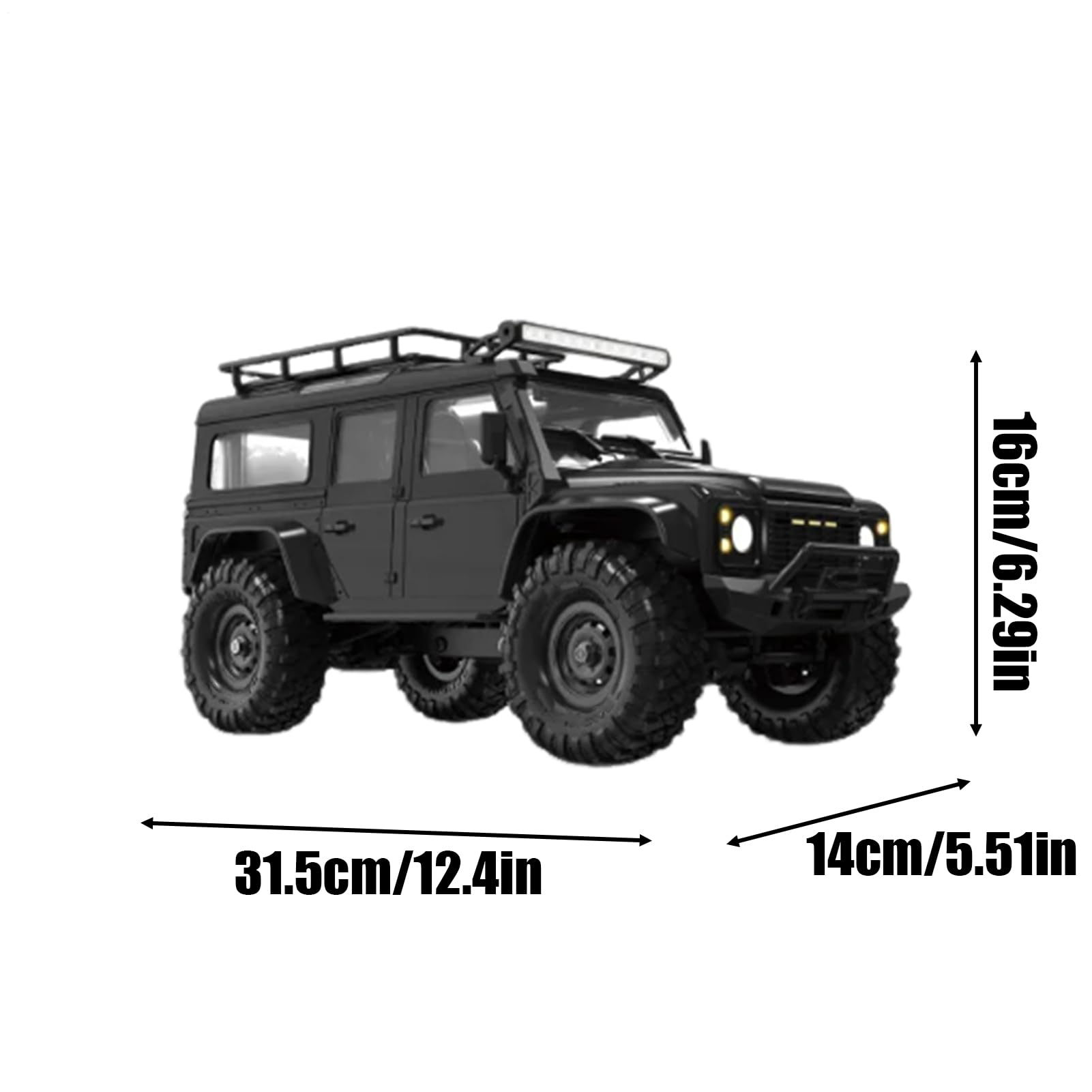 Genérico Coche Teledirigido Camión Todoterreno 2.4G LED Teledirigido