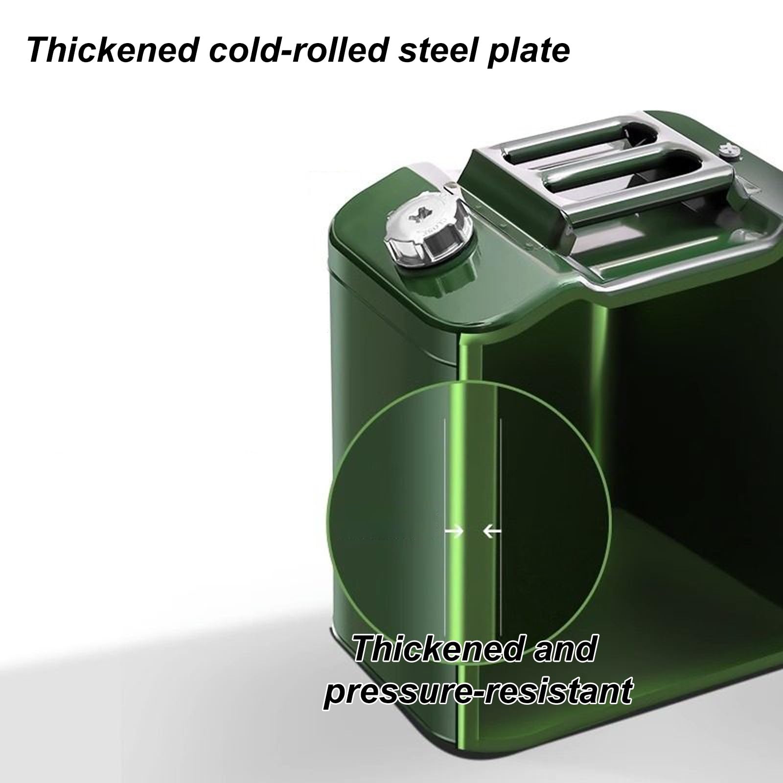 Bidón de Gasolina, Recipiente Metálico para Combustible, Equipado con Tubo de Drenaje de Aceite y Válvula de Liberación de Aire, Portátil, Ideal para Acampar en Coche y Como Reserva de Emergencia(25L)