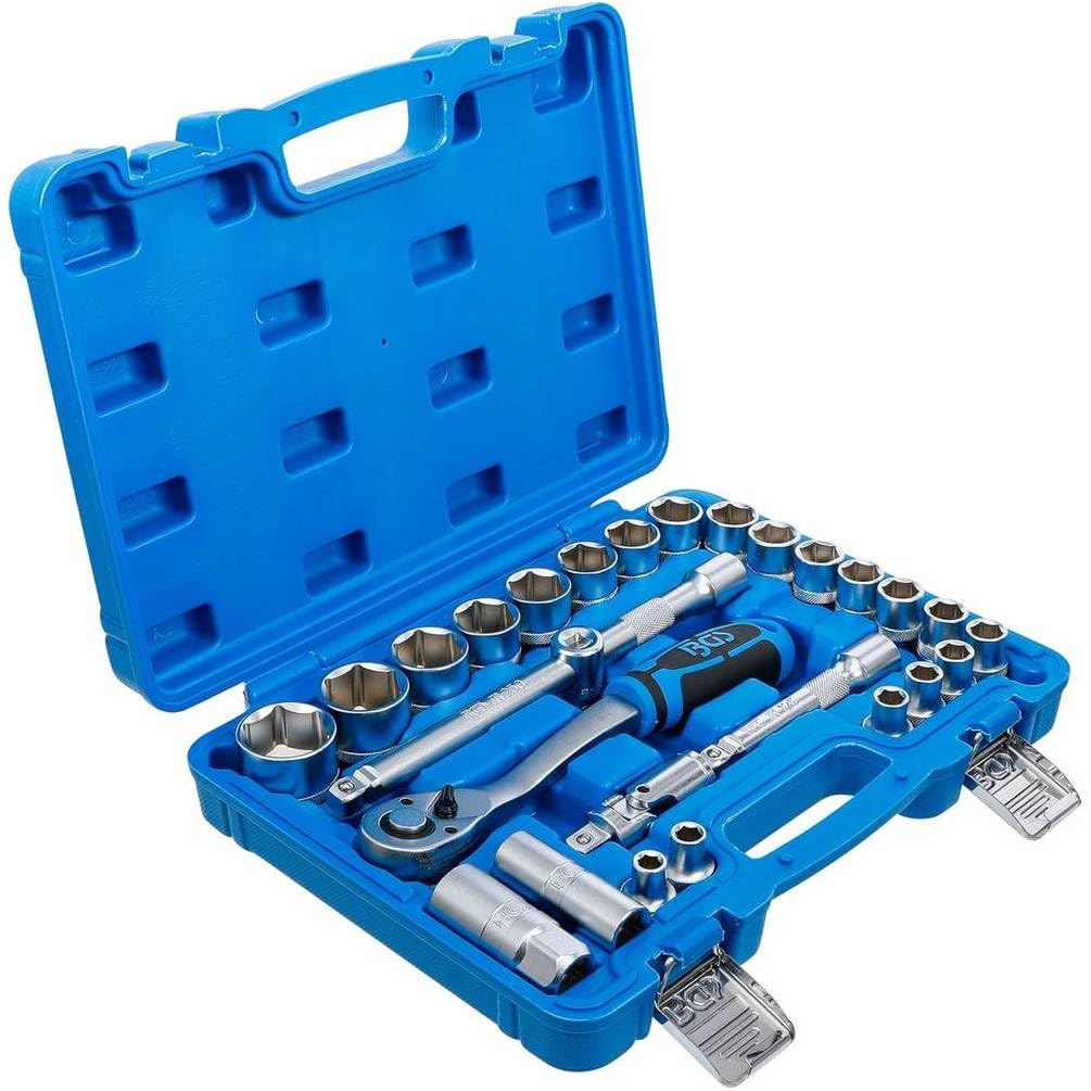 Set mit Tüllen, 12,5 mm (1/2), 8 – 32 mm – 27 Stück – Stahl robust und praktisch für Mechanik D-Work