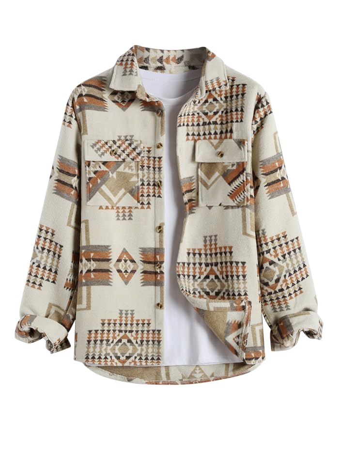 Image of ZAFUL Mens Plaid Shirt,Long Sleeves,Classic Flannel Shirt Button Down Shirt | Mens Fall Clothes Lightweight Long Sleeve Button Down Flap Pocket Jacket Tops for Fall&Winter 2026