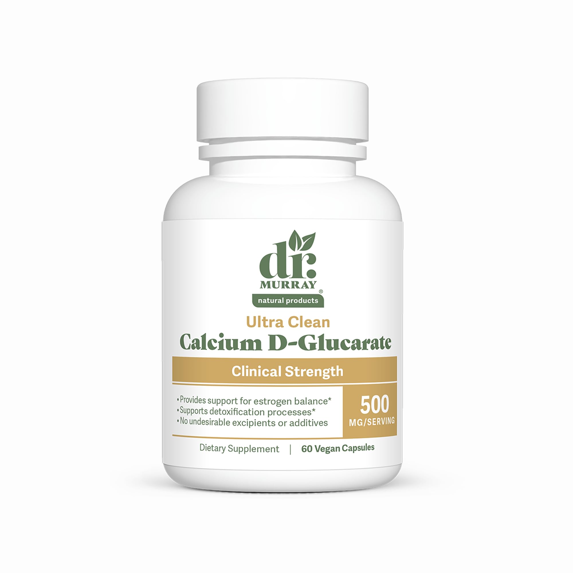 Dr. Murray's Calcium D-Glucarate 500 mg Vegan Capsules, Estrogen Aid, 60 Ct 60 Count (Pack of 1)