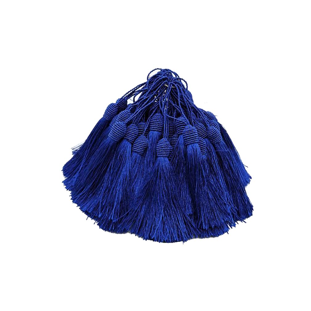 Wisafory 30pcs Tassel Silky Floss Tassels Pendant Handmade Soft Tassels Decoration Accessories for Bookmarks, Jewellery Making, Souvenir, Earring, DIY Crafts, 13 cm, Dark Blue