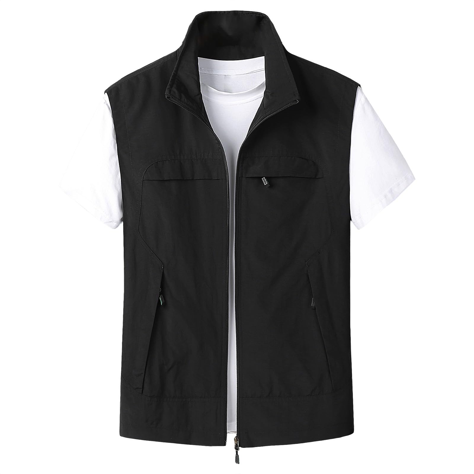 Generisch Gilet da lavoro da uomo, estivo, giallo, rosso, trapuntato