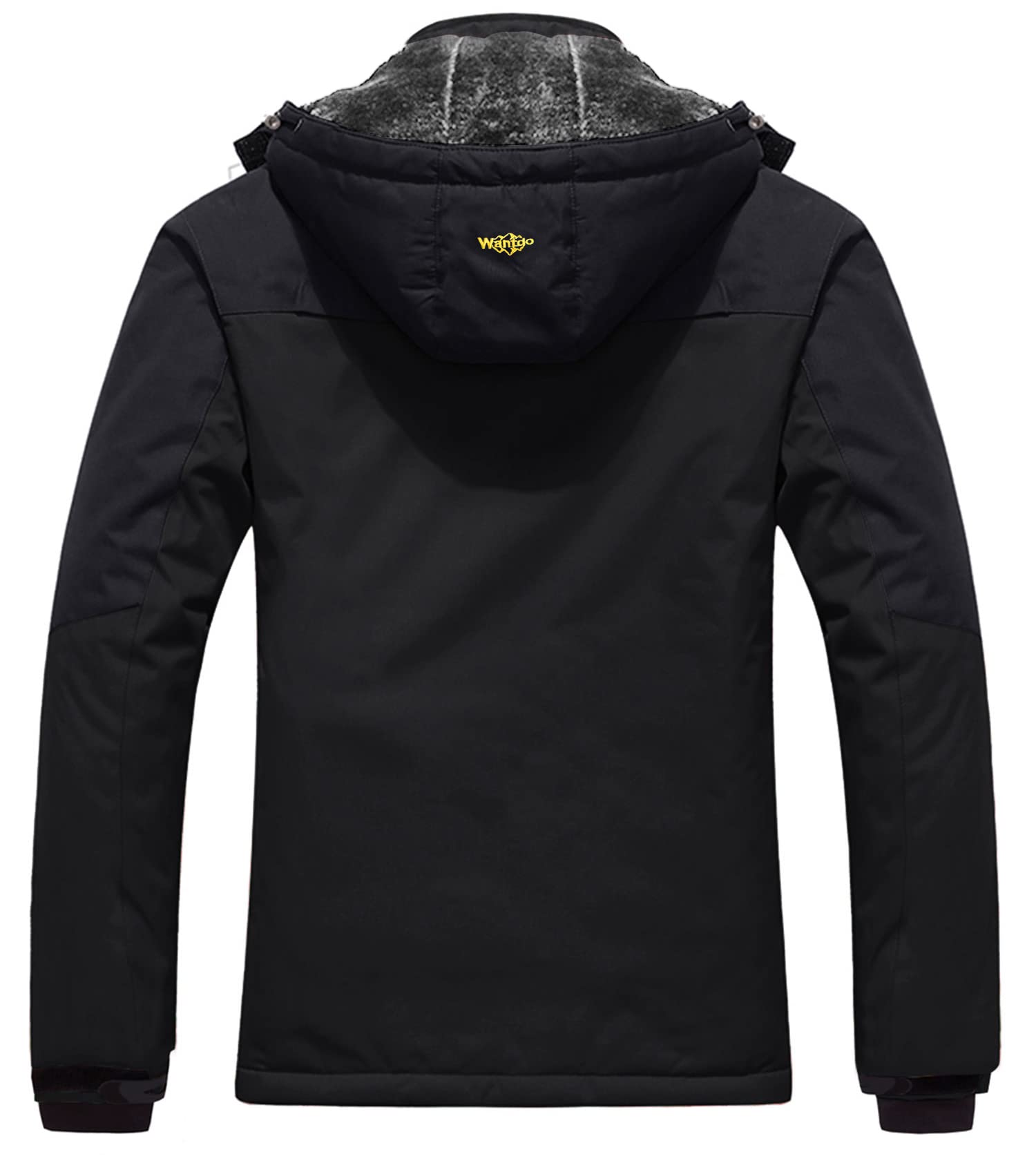 Wantdo Giacca da Sci Montagna Calda Invernale Parka da Neve Imbottita Cappotto da Snowboard in Pile Giubbotto con Cappuccio Impermeabile Uomo