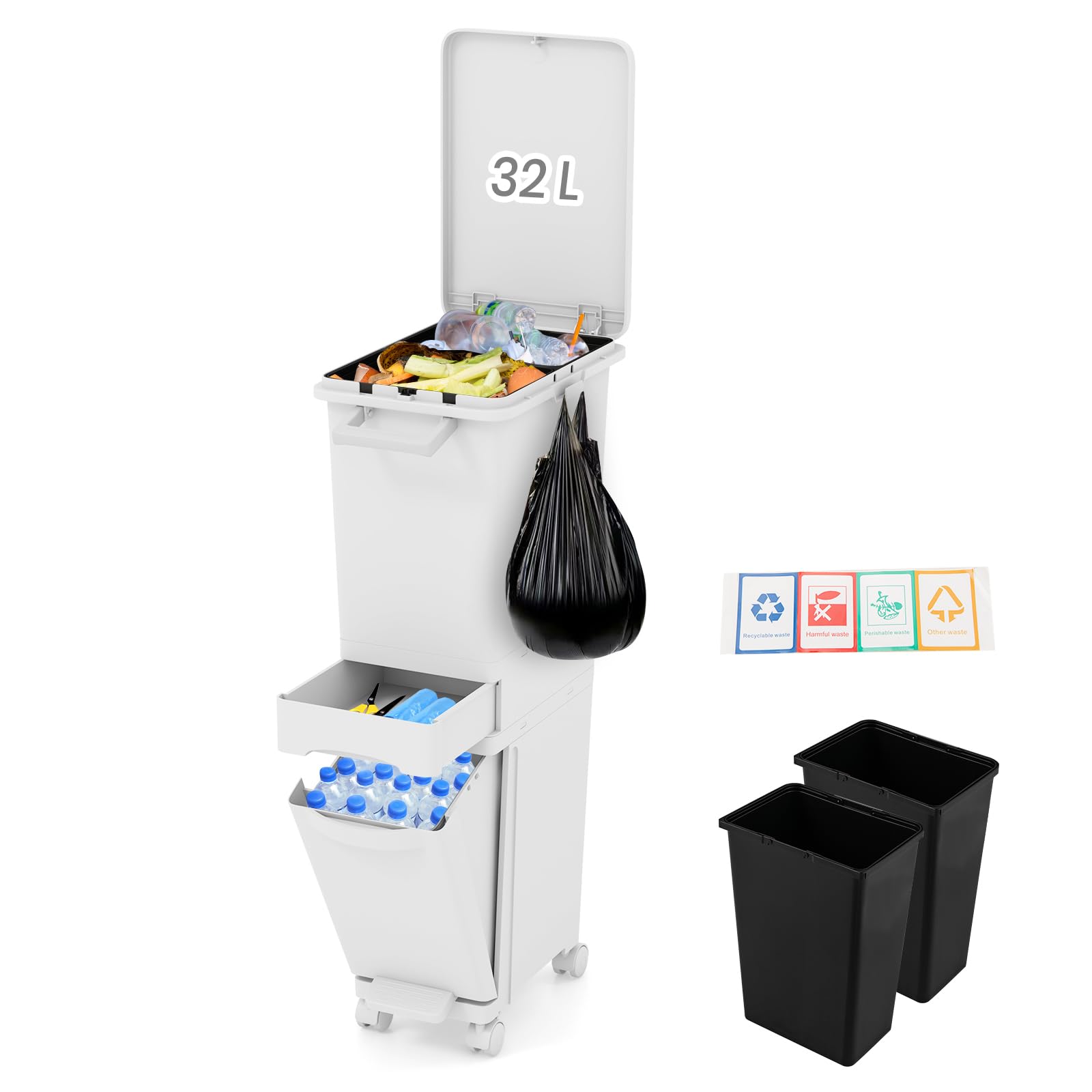 VALORIS VALORIS pedaalemmer voor recycling, 45 l, met