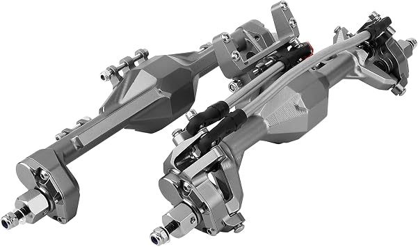 1/10 CNC Machined Integrated Front & Rear Portal Axle for SCX10 II VP Element Enduro 90046 90047 D90 RC4WD RC Crawler Metal Upgrade Part Gray