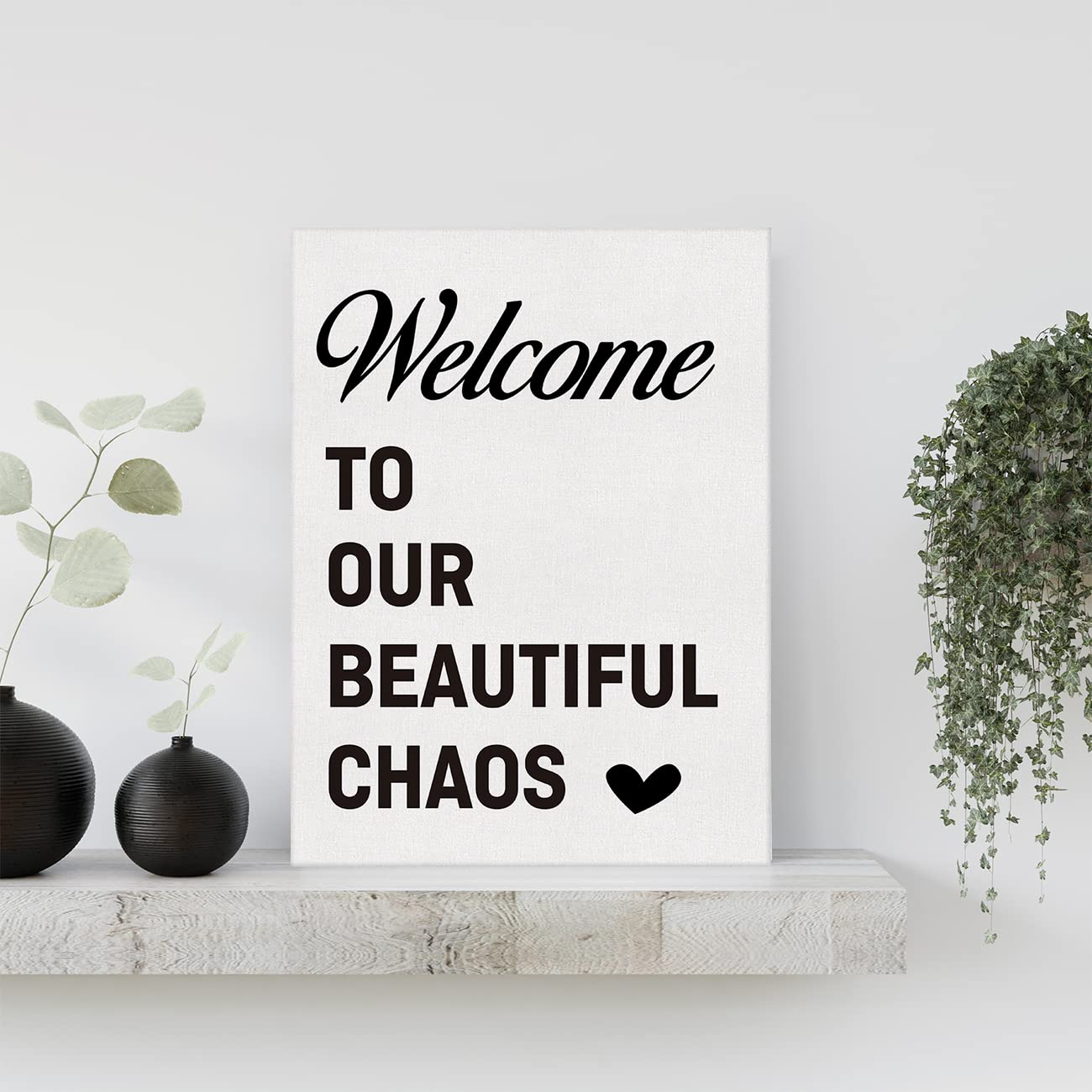 Leinwandbild "Welcome To Our Beautiful Chaos" - Wanddekoration Für Wohnzimmer