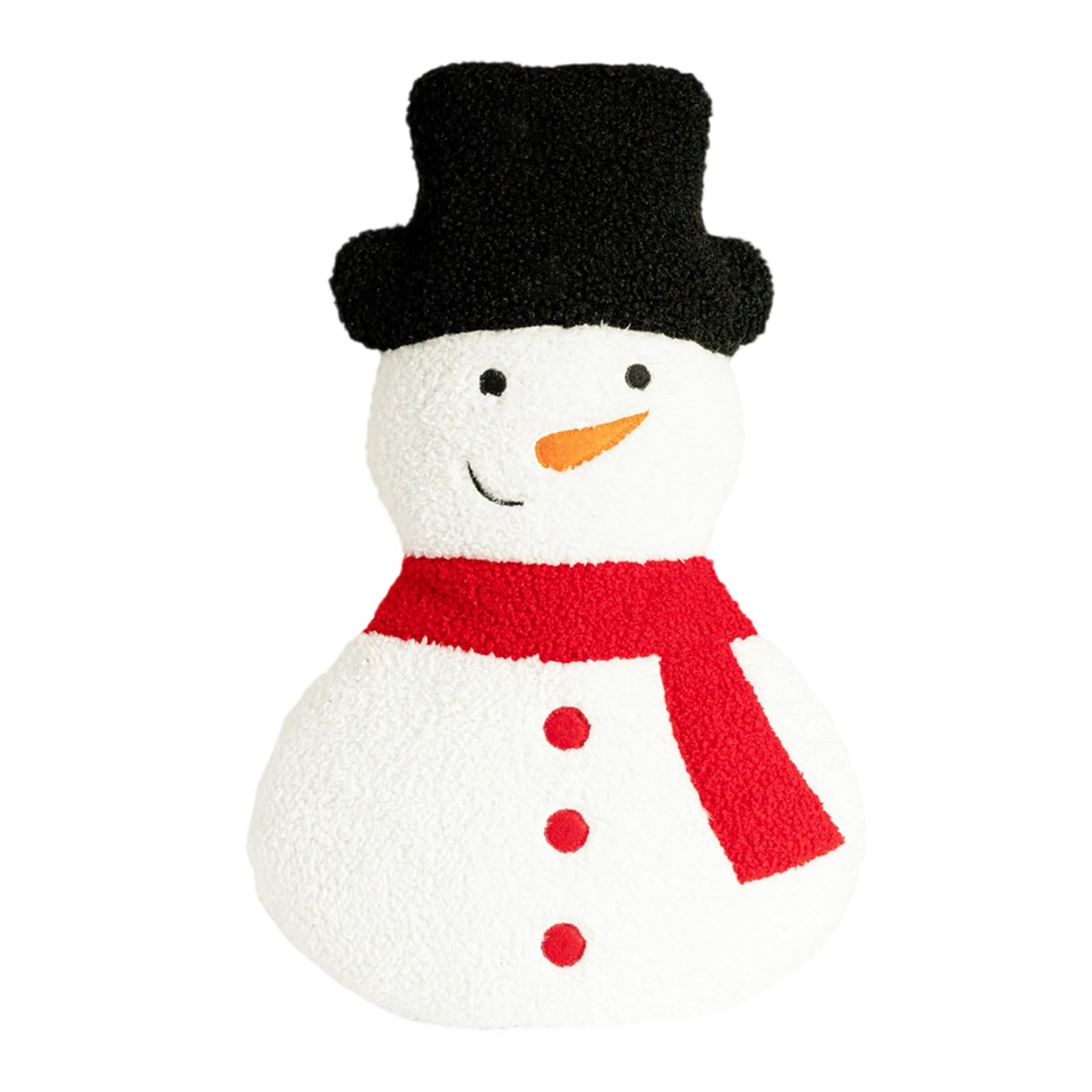 Buxuaaaa Cartoon Snowman Design Furry Cushion Throw Pillow PP Cotton Filling Christmas Seasonal Home Accessory Sofa Couch Decors Christmas Snowman Pillow