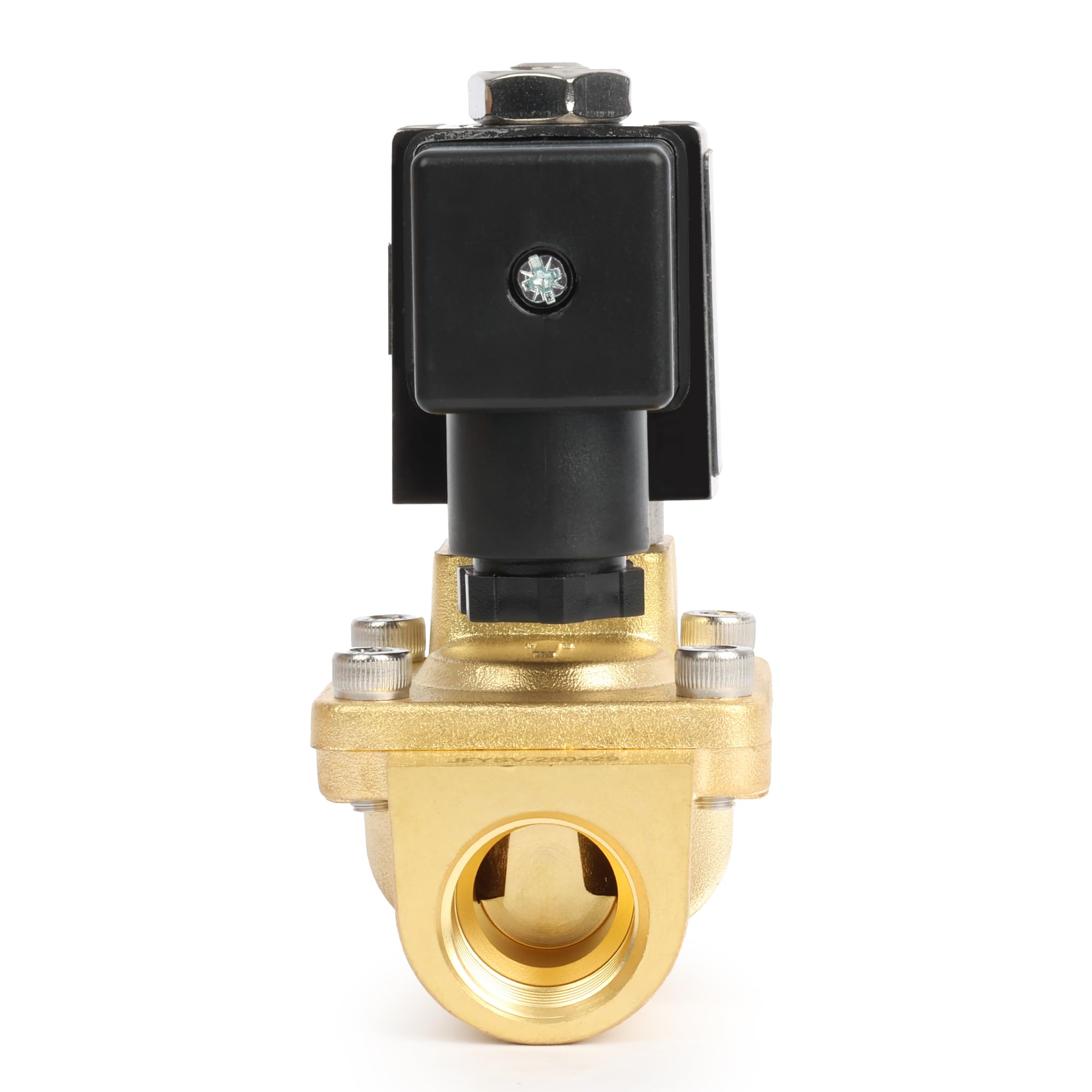U.S. Solid Electroválvula de latón 1/2" 230 V CA, 0,3-16 bar, cerrado sin corriente, junta Viton, rosca G, controlada por piloto
