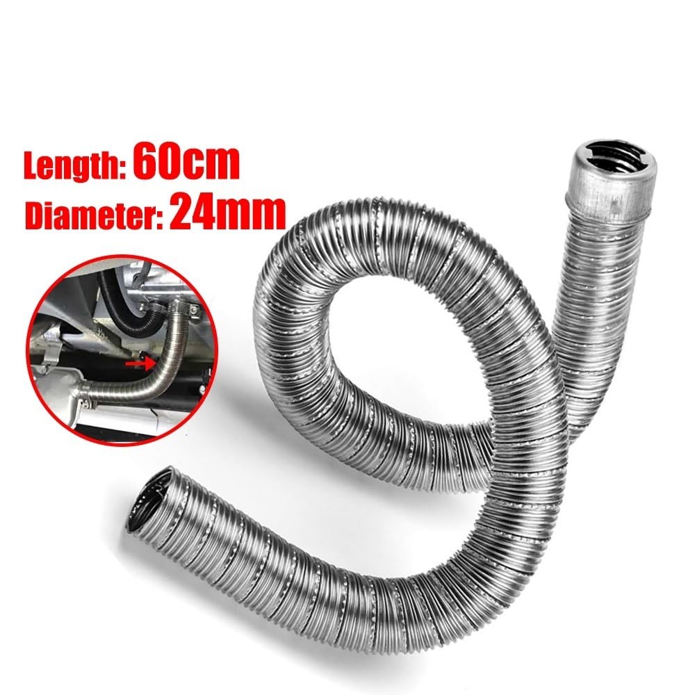 60CM Compatible for Eberspacher/Webasto Air Diesel Chauffage de stationnement Tuyau d'échappement Tube en Acier Inoxydable Tuyau de Ventilation Accessoires Automobiles