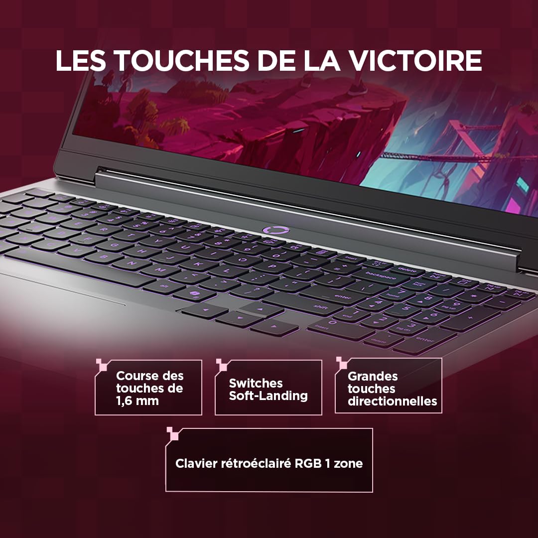 Lenovo LOQ 15AHP11 - Ordinateur Portable Gaming 15.3'' WUXGA (AMD Ryzen 7 250, RAM 16Go, SSD 512Go, NVIDIA RTX 5050 6GB) Clavier 1 Zone rétroéclairé AZERTY Français - Gris Lunaire