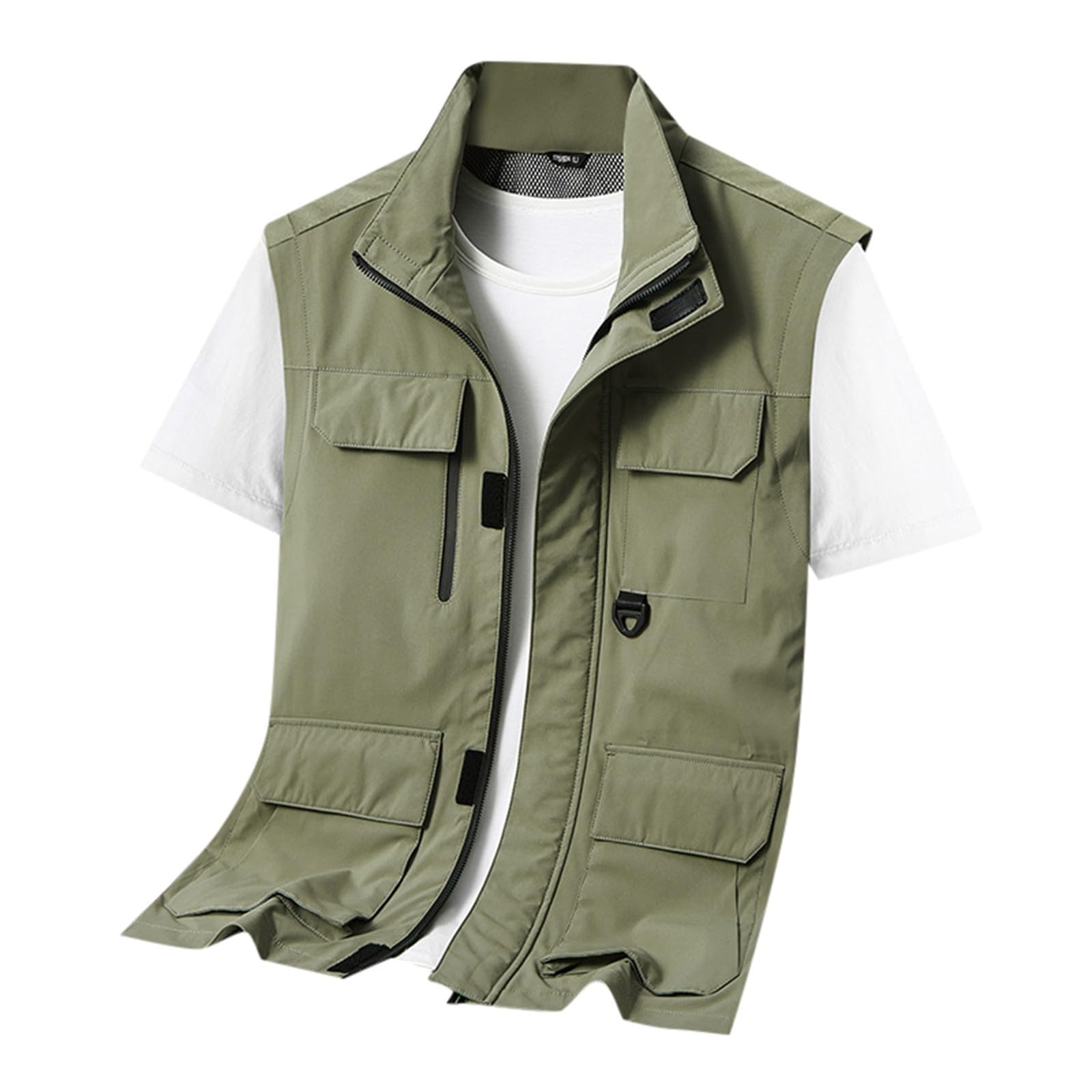 Gilet da Pesca Estivo, Gilet Fotografico Leggero Multitasche, Gilet da Caccia da Campeggio Multifunzionale Estivo All'aperto Traspirante Senza Maniche,002,4XL