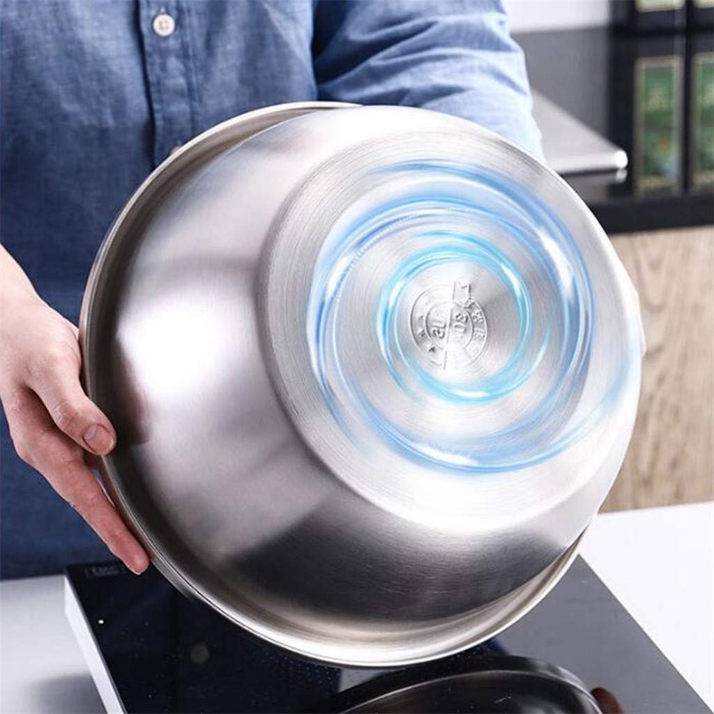 Vajilla Cuencos para Mezclar, Juego de 3 Ensaladeras de Acero Inoxidable, Cuencos Anidados de Metal para Cocina para Mezclar, Batir y Almacenar Alimentos - sin Tapa26cm-