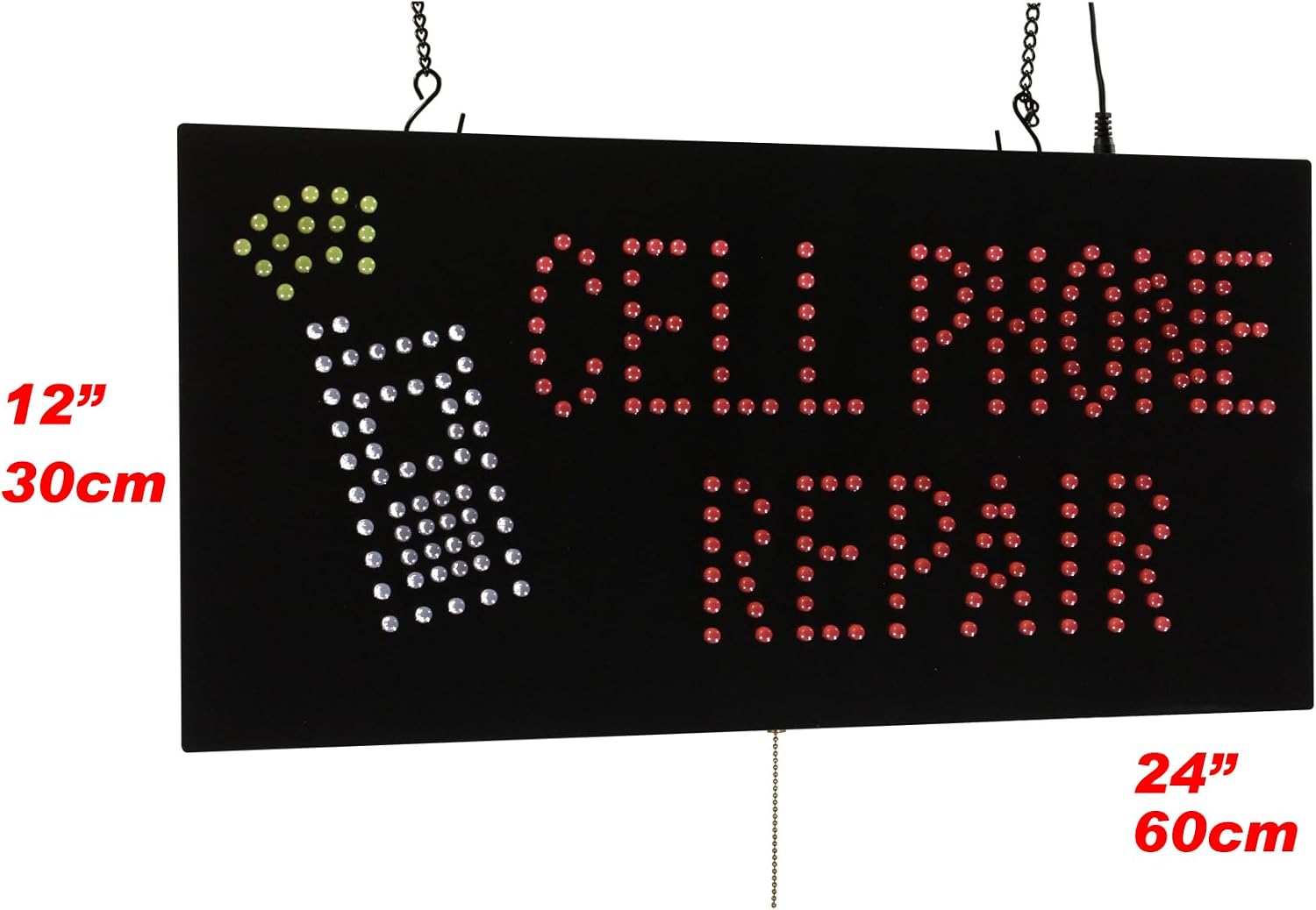 Cell Phone Repair Sign, 24"x12", 60x30cm, TOPKING, LED, Neon, Florescent, Signage, Signboard, Display, Billboard, Screen, Grand Opening, Gift