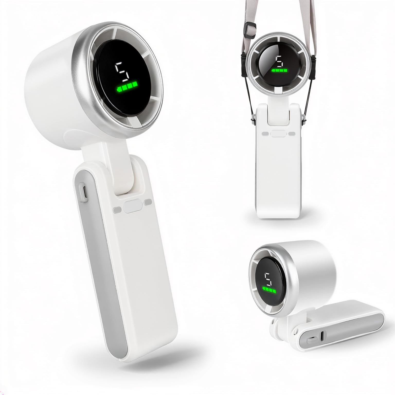 Amazon | ポータブルハンドヘルドターボファン、5速、3600mAh充電式