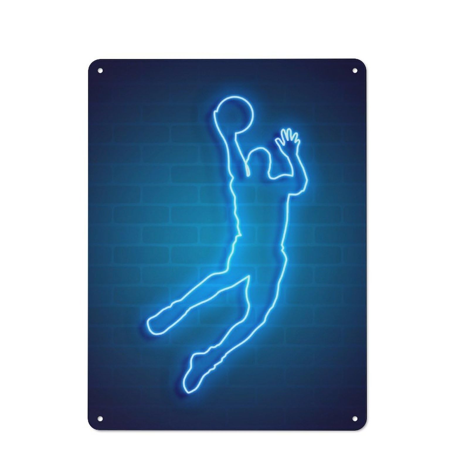 Retro Basketball Neon 2 Vintage Tin Sign 40x30cm, Retro Room Decor for Lounge, Study, Pub Or Wall Gallery