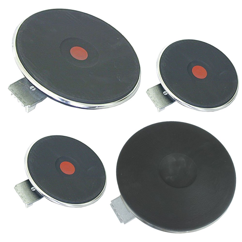 SPARES2GO Solides Heizplatten-Set für Elektroherde/Herde (2 große + 2 mittlere, 8 mm Rand)